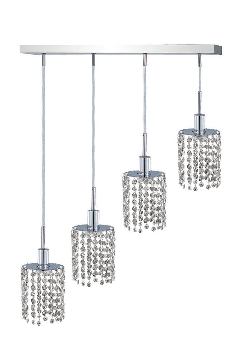 Elegant Lighting Mini 4 light in Chrome Pendant Model: 1284D-O-R-CL/SS