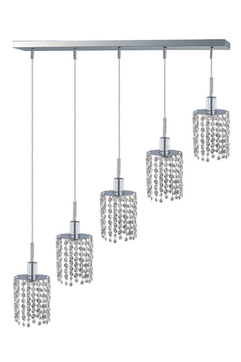 Elegant Lighting Mini 5 light in Chrome Pendant Model: 1285D-O-R-CL/SS