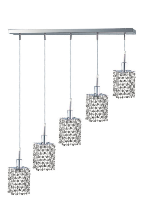 Elegant Lighting Mini 5 light in Chrome Pendant Model: 1285D-O-S-CL/SA