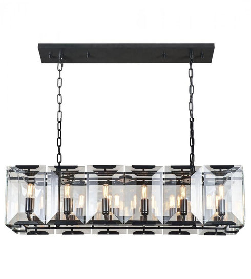 Elegant Lighting Monaco 12 light in Flat Black (Matte) Chandelier Clear Glass Crystal Model: 1212D40FB
