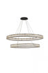Elegant Lighting Monroe 48 Inch LED Oval Double Ring Pendant in Black Model: 3503D48BK