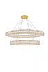Elegant Lighting Monroe 48 Inch LED Oval Double Ring Pendant in Black Model: 3503D48BK