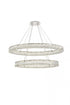 Elegant Lighting Monroe 48 Inch LED Oval Double Ring Pendant in Black Model: 3503D48BK