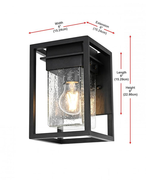 Elegant Lighting Morse 7 inch Outdoor Pendant in Black Model: OD366W9BK