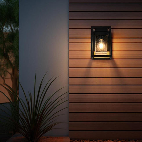 Elegant Lighting Morse 7 inch Outdoor Pendant in Black Model: OD366W9BK