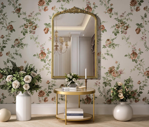 Elegant Lighting Naomi Vintage Resin Mirror 27x42 Inch in Antique Brass Model: MR7F2742AB