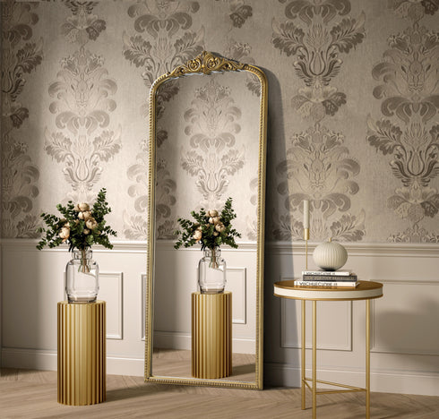 Elegant Lighting Naomi Vintage Resin Mirror 30x72 Inch in Antique Brass Model: MR7F3072AB
