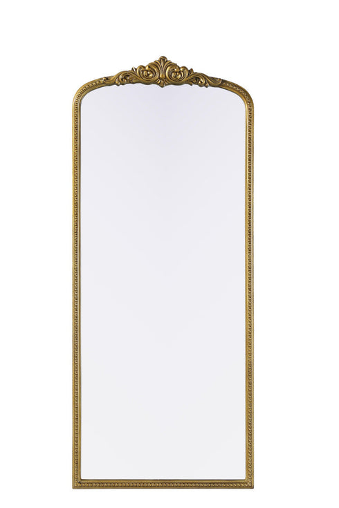 Elegant Lighting Naomi Vintage Resin Mirror 30x72 Inch in Antique Brass Model: MR7F3072AB