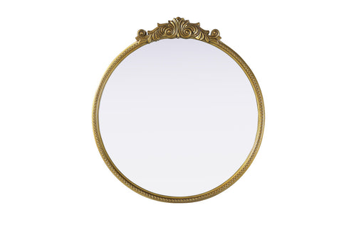 Elegant Lighting Naomi Vintage Resin Mirror 36x38 Inch in Antique Brass Model: MR7G36AB