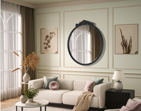 Elegant Lighting Naomi Vintage Resin Mirror 36x38 Inch in Vintage Bronze Model: MR7G36VB