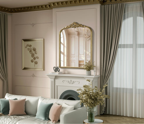Elegant Lighting Naomi Vintage Resin Mirror 36x42 Inch in Antique Brass Model: MR7F3642AB