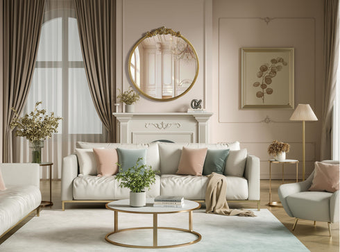 Elegant Lighting Naomi Vintage Resin Mirror 42x45 Inch in Antique Brass Model: MR7G42AB