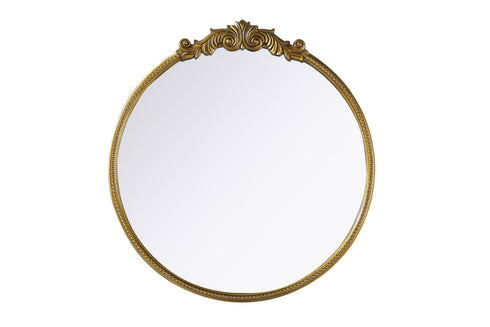 Elegant Lighting Naomi Vintage Resin Mirror 42x45 Inch in Antique Brass Model: MR7G42AB