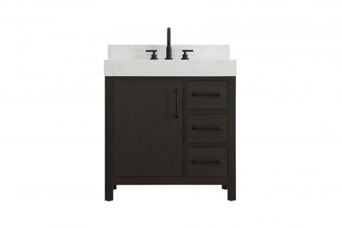 Elegant Lighting Nathan Vanity Cabinet 1DR 3DW 32 Inch W x 22 Inch D x 34 Inch H in Chestnut Brown Model: VF60632MCB