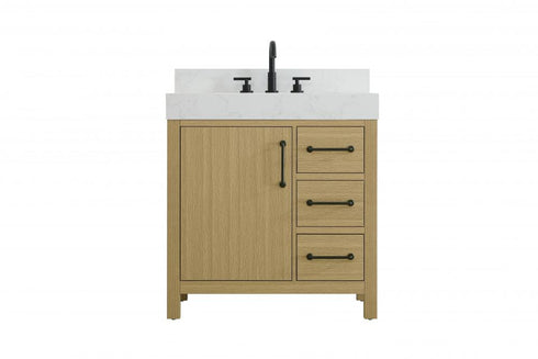 Elegant Lighting Nathan Vanity Cabinet 1DR 3DW 32 Inch W x 22 Inch D x 34 Inch H in Chestnut Brown Model: VF60632MCB
