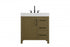 Elegant Lighting Nathan Vanity Cabinet 1DR 3DW 32 Inch W x 22 Inch D x 34 Inch H in Chestnut Brown Model: VF60632MCB