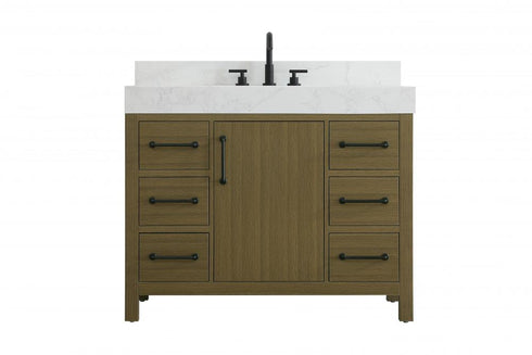 Elegant Lighting Nathan Vanity Cabinet 1DR 6DW 42 Inch W x 22 Inch D x 34 Inch H in Chestnut Brown Model: VF60642MCB