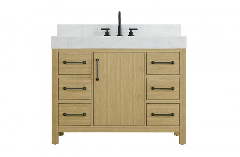 Elegant Lighting Nathan Vanity Cabinet 1DR 6DW 42 Inch W x 22 Inch D x 34 Inch H in Chestnut Brown Model: VF60642MCB