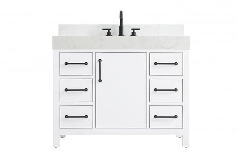 Elegant Lighting Nathan Vanity Cabinet 1DR 6DW 42 Inch W x 22 Inch D x 34 Inch H in Chestnut Brown Model: VF60642MCB