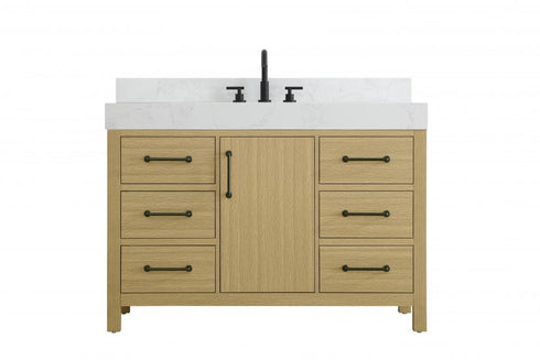 Elegant Lighting Nathan Vanity Cabinet 1DR 6DW 48 Inch W x 22 Inch D x 34 Inch H in Chestnut Brown Model: VF60648MCB
