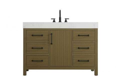 Elegant Lighting Nathan Vanity Cabinet 1DR 6DW 48 Inch W x 22 Inch D x 34 Inch H in Chestnut Brown Model: VF60648MCB