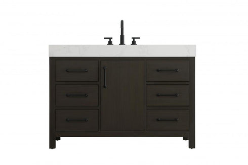 Elegant Lighting Nathan Vanity Cabinet 1DR 6DW 48 Inch W x 22 Inch D x 34 Inch H in Chestnut Brown Model: VF60648MCB
