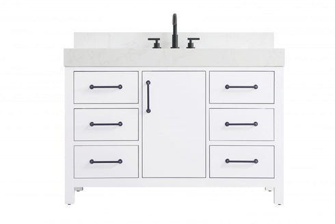 Elegant Lighting Nathan Vanity Cabinet 1DR 6DW 48 Inch W x 22 Inch D x 34 Inch H in Chestnut Brown Model: VF60648MCB