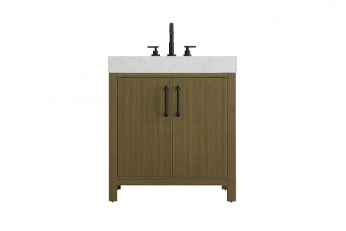 Elegant Lighting Nathan Vanity Cabinet 2DR 30 Inch W x 22 Inch D x 34 Inch H in Chestnut Brown Model: VF60630MCB