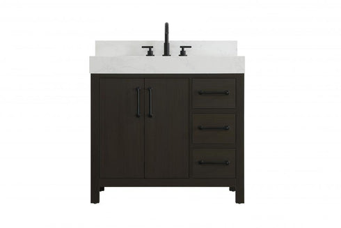 Elegant Lighting Nathan Vanity Cabinet 2DR 3DW 36 Inch W x 22 Inch D x 34 Inch H in Chestnut Brown Model: VF60636MCB