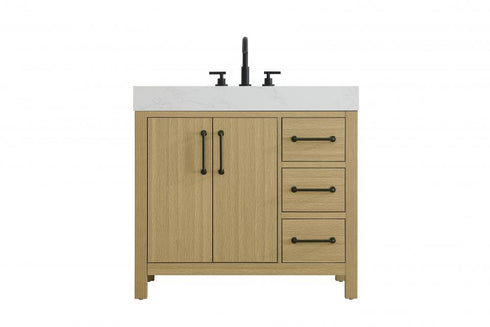 Elegant Lighting Nathan Vanity Cabinet 2DR 3DW 36 Inch W x 22 Inch D x 34 Inch H in Chestnut Brown Model: VF60636MCB