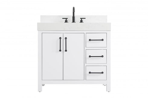 Elegant Lighting Nathan Vanity Cabinet 2DR 3DW 36 Inch W x 22 Inch D x 34 Inch H in Chestnut Brown Model: VF60636MCB