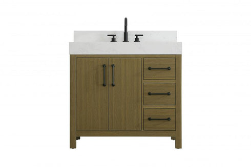 Elegant Lighting Nathan Vanity Cabinet 2DR 3DW 36 Inch W x 22 Inch D x 34 Inch H in Chestnut Brown Model: VF60636MCB
