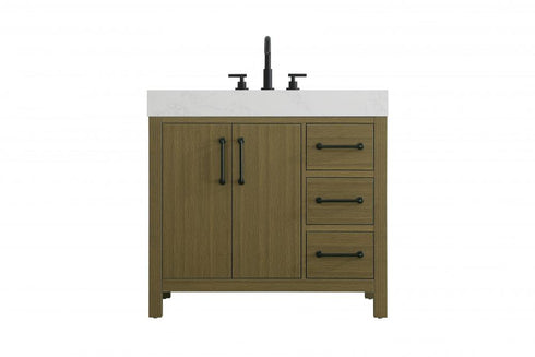 Elegant Lighting Nathan Vanity Cabinet 2DR 3DW 36 Inch W x 22 Inch D x 34 Inch H in Chestnut Brown Model: VF60636MCB