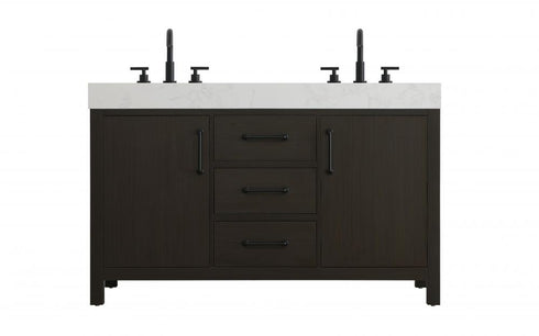 Elegant Lighting Nathan Vanity Cabinet 2DR 3DW 54 Inch W x 22 Inch D x 34 Inch H in Chestnut Brown Model: VF60654DMCB