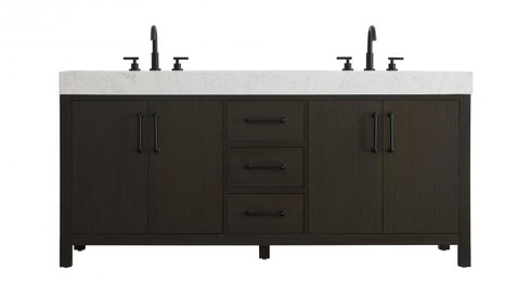 Elegant Lighting Nathan Vanity Cabinet 4DR 3DW 72 Inch W x 22 Inch D x 34 Inch H in Chestnut Brown Model: VF60672DMCB