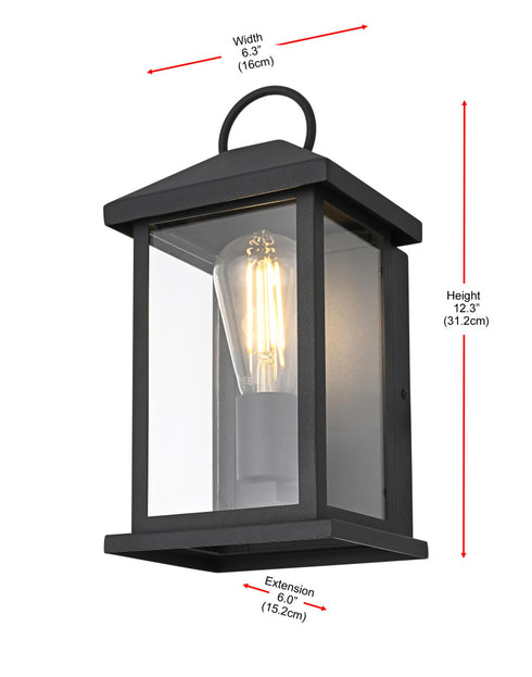 Elegant Lighting Neil 1 Light Wall Sconce W6.3 Inch E6.0 Inch H12.3 Inch in Black Model: OD411W12BK