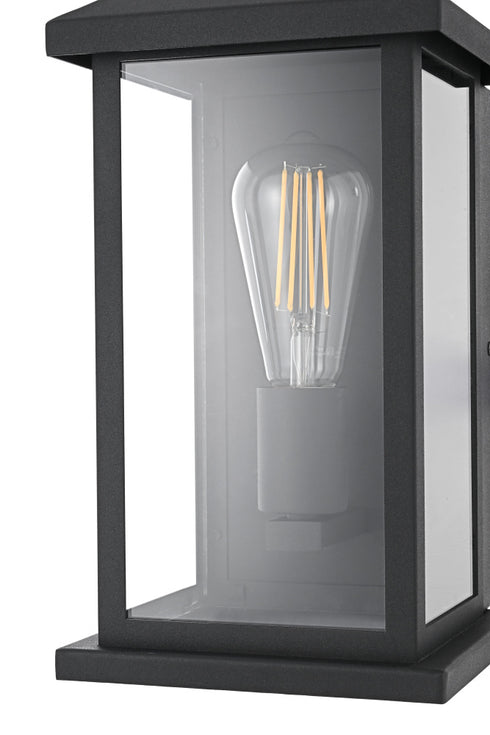 Elegant Lighting Neil 1 Light Wall Sconce W6.7 Inch E6.2 Inch H14.2 Inch in Black Model: OD411W14BK
