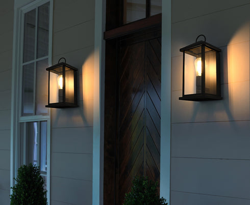 Elegant Lighting Neil 1 Light Wall Sconce W7.1 Inch E6.7 Inch H14.7 Inch in Black Model: OD411W15BK