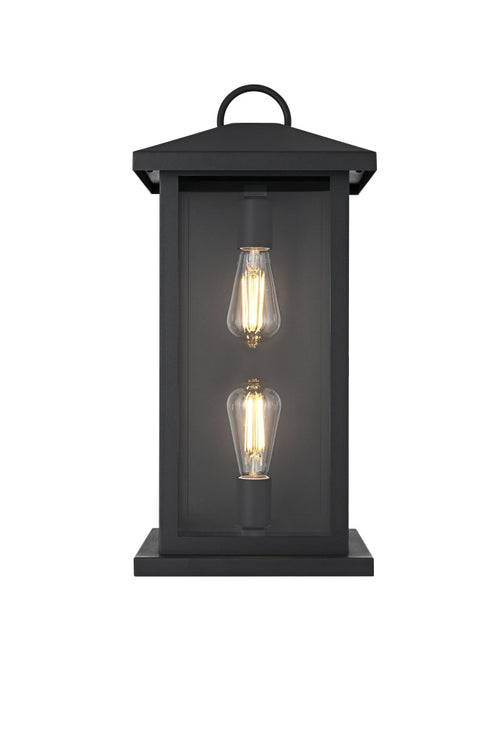 Elegant Lighting Neil 2 Light Wall Sconce W10.0 Inch E10.3 Inch H20.8 Inch in Black Model: OD411W21BK