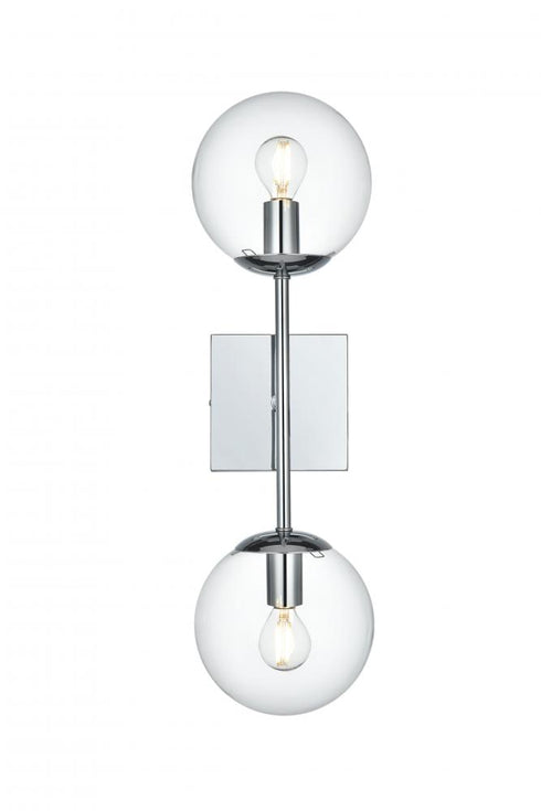 Elegant Lighting Neri 6 inch Wall Sconce Clear Shade in Chrome in Chrome and Clear Finish Model: LD2357C