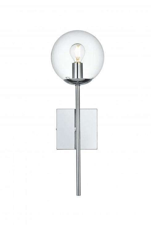 Elegant Lighting Neri 6 inch Wall Sconce Clear Shade in Chrome in Chrome and Clear Finish Model: LD2359C