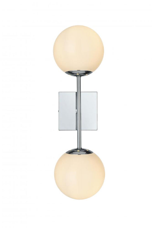 Elegant Lighting Neri 6 inch Wall Sconce White Shade in Chrome in Chrome and White Finish Model: LD2358C
