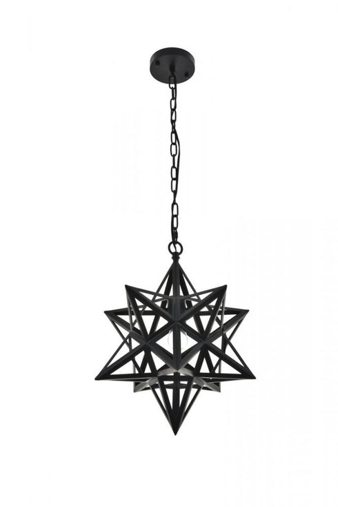 Elegant Lighting Nocturne 1 light black Pendant Model: LD4076D16BK