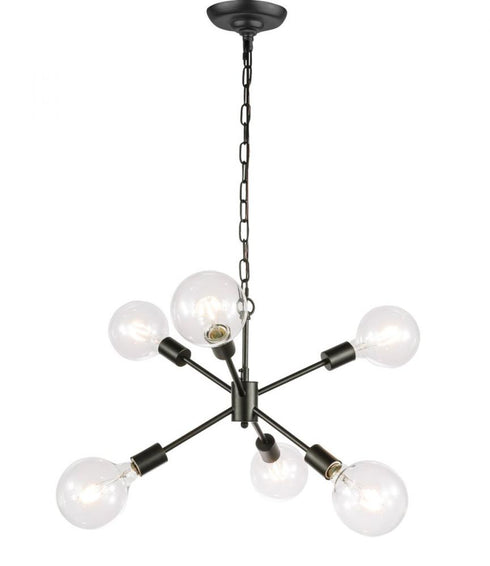 Elegant Lighting Nolan 6 light in Black pendant Model: LD5033D16BK