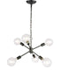 Elegant Lighting Nolan 6 light in Black pendant Model: LD5033D16BK