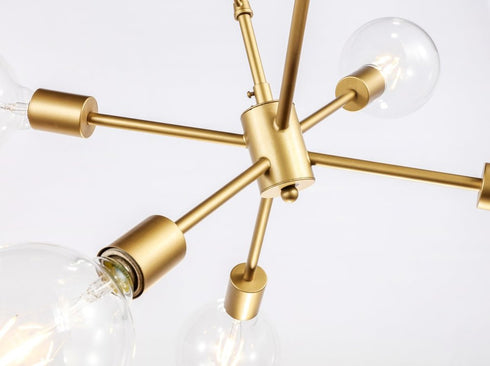 Elegant Lighting Nolan 6 light in Brass pendant Model: LD5034D16BR