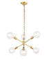 Elegant Lighting Nolan 6 light in Brass pendant Model: LD5034D16BR