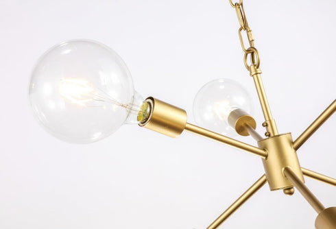 Elegant Lighting Nolan 6 light in Brass pendant Model: LD5034D16BR