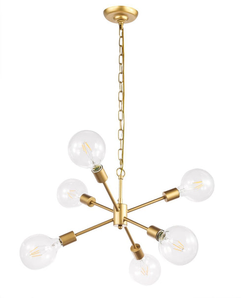 Elegant Lighting Nolan 6 light in Brass pendant Model: LD5034D16BR