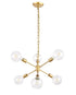 Elegant Lighting Nolan 6 light in Brass pendant Model: LD5034D16BR